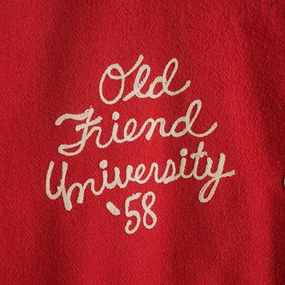Vintage Forenza Jacket Mens Medium Old Friend University 58 Varsity 80s - Picture 6 of 16